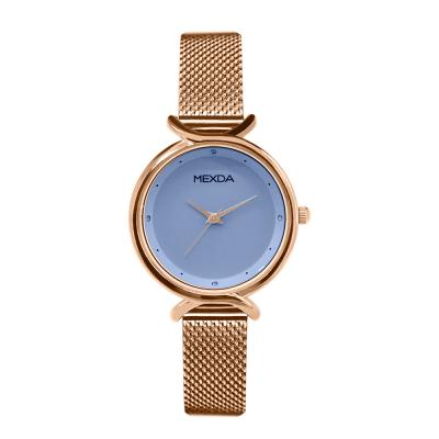 China Mexda brand custom logo non-specific stainless steel rose gold case band sky star dial vintage lady modern design diamond leather watch for sale