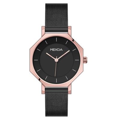 China China Manufacturer Water Resistant Women Wrist Gold Watch Stainless Steel Mesh Band for sale