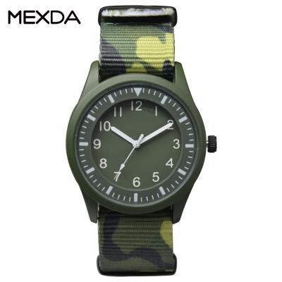 China Custom best water resistant Mexda brand price your logo japan quartz movt nylon band watch with 5atm water resistant military watches for men for sale