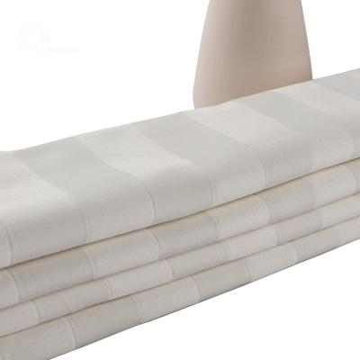 China Anti-bacteria High Quality Home Textile Cotton Sateen Stripe Sheet Cloth White Bamboo Hotel Bed Fabric for sale