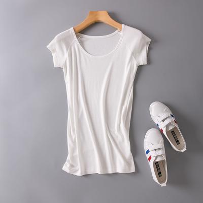 China High Quality Breathable White Bamboo Soft T-shirt Women's Bamboo T-shirt With OEM Service Shirt White Bamboo for sale