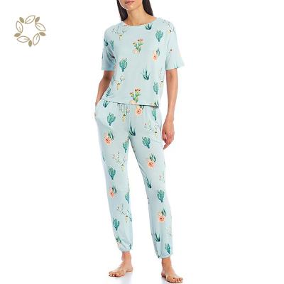 China Eco-friendly Women's Sleepwear Sustainable OEM French Terry Pajamas Homewear QUICK DRY Organic Bamboo Pajamas Custom Loungewear for sale