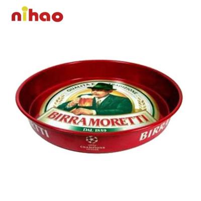 China Cheap Round Metal Bar Serving Tray Non-slip Non-slip/Anti-slip for sale