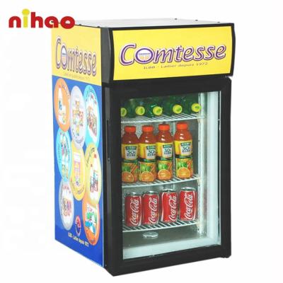 China NIHAO COMPRESSOR Customized Portable Small Mini Bar Car Fridge Glass Door For Indoor Outdoor Bar Promotion for sale