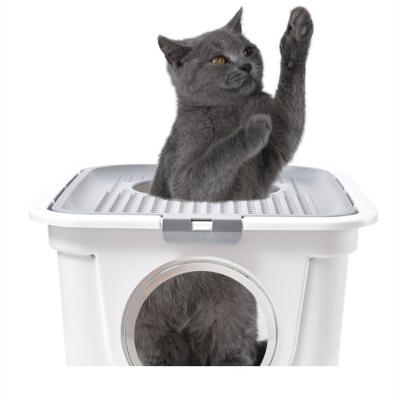 China Large Enclosed Portable Luxury Cat Litter Box Toilet Automatic Cat Litter Box for sale