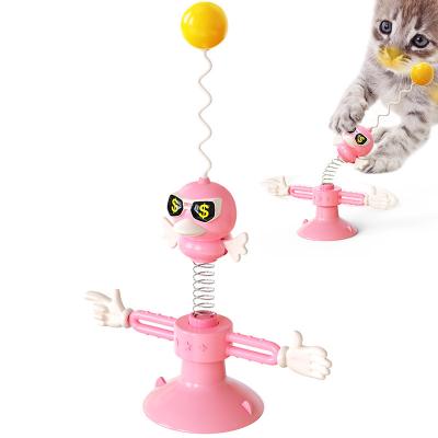 China Viable Innovative Pet Accessories And Toys Sucking Disc 360 Degree Funny Spring Form Interactive Cat Toy for sale