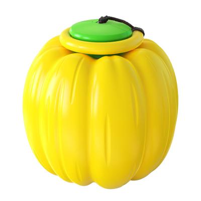 China Custom Viable Rubber Pet Training Toy Ball Interactive Pumpkin Shape Pet Toy for sale