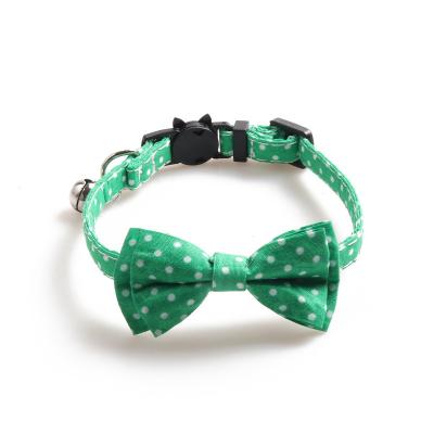 China Hot Selling Personalized Printed Pet Cat Custom Adjustable Collar With Cute Bow Small Bow Set for sale