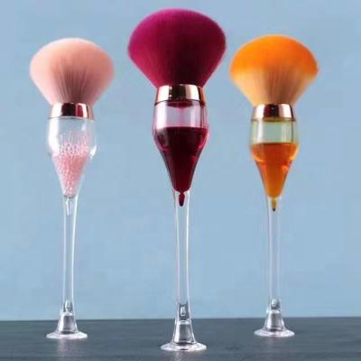 China New Arrival Fashion Design Face Wine Glass Shaped Face Powder Makeup Brush for sale