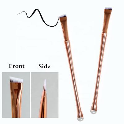 China Fished Flats Brush New Fashion Flat Angled Eyebrow Brush Large Makeup Eyebrow Brush Rose Gold for sale