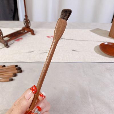 China Brush #05 Flat Single Angled Eye Shading Makeup Brush Eye Contour Brush With Luxury Natural Wood Handle for sale