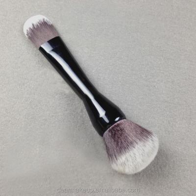 China New Fashion Foundation Brush Double Color End Cosmetic Powder Base Brush Metal Handle Custom Design for sale