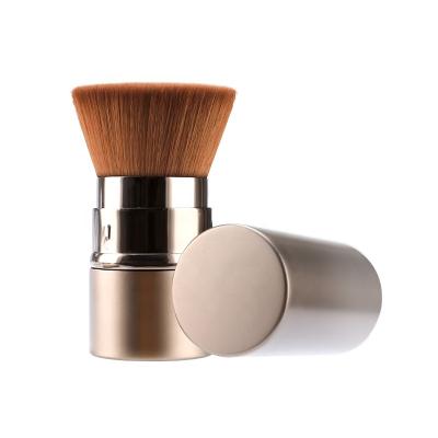 China Portable Retractable Retractable Brush Kabuki Flat Surface Foundation Cosmetic Sweep Bronzer Brush Travel Size for sale