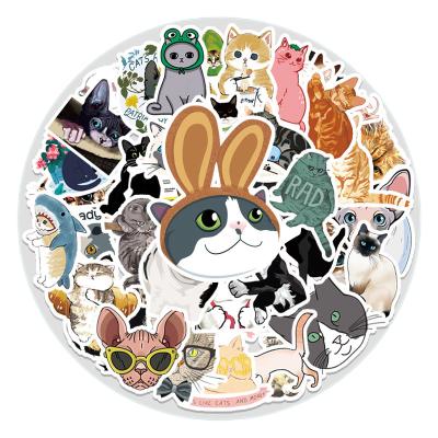 China Custom Cute Waterproof Cartoon Sticker PVC Vinyls Die Cut Printer Kawaii Custom Transfer Cat Sticker Decals for sale