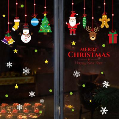 China Wholesale Clear Cartoon Sticker Christmas Snowflakes Window Stickers Reflect PVC Static Cling Stickers for sale