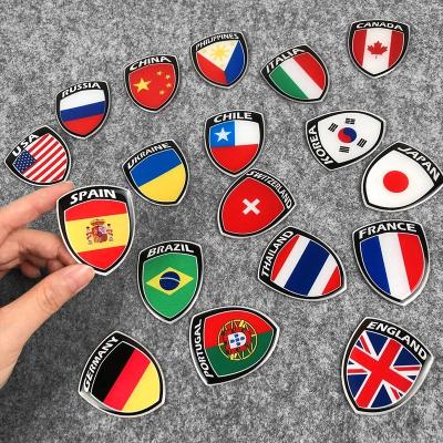 China High Quality Custom Waterproof Die Cut Stickers Cartoon Laptop Sticker 3D Metal Country National Flag Small for sale