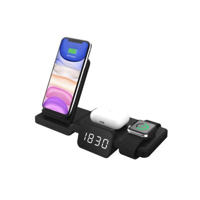 China OEM vertical hot sale alock 15W alarm 9V/2A apple mobile phone watch earphone 3 in1 wireless charger for sale