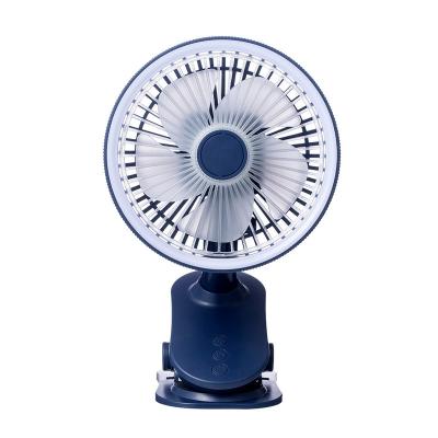 China With Custom High Quality Portable Rechargeable LED Light Fan Clip Fan LED Tabletop Electric Charging Fan for sale