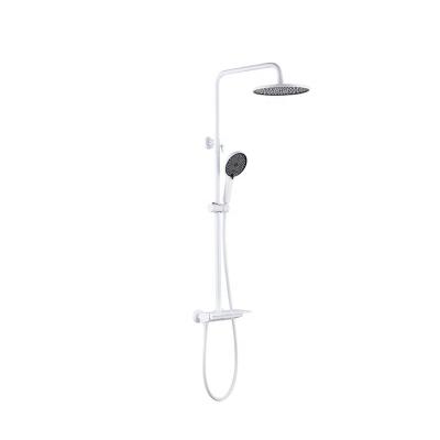 China With Sliding Bar Modern Idyllic Hotel Piano Key Pure White Shower Set for sale