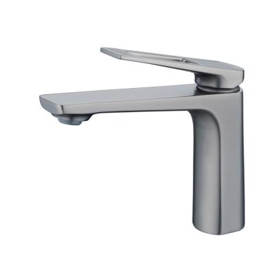 China Cheap Metered Faucets Direct Selling Modern Gun Ash Bathroom Sink Faucet for sale