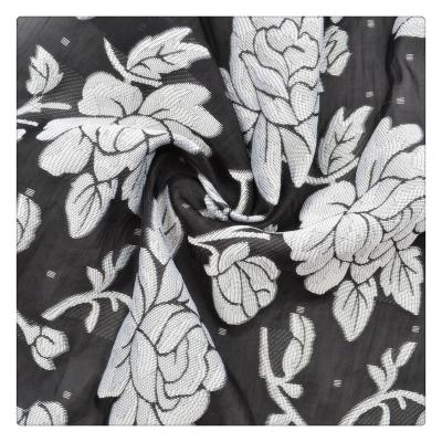 China Shrink-Resistant Cut Floral Pattern Jacquard Nylon Polyester Women Coat Fabric Double Sided For Blouse Shirt Dress for sale