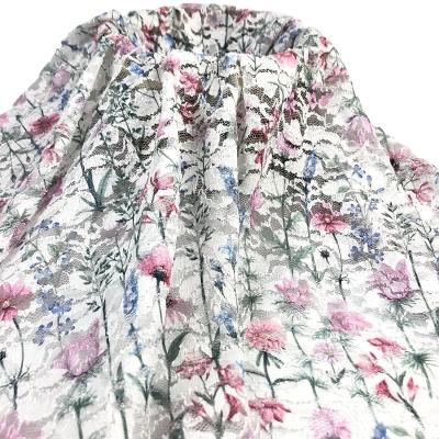 China Anti pill new style multicolor digital flower 3d foil print lace fabric for dress for sale