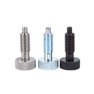 China ZINC Factory Price Carbon Steel and SS Knurled Self Locking Retractable Indexing Cheese Head Hand Plunger for sale