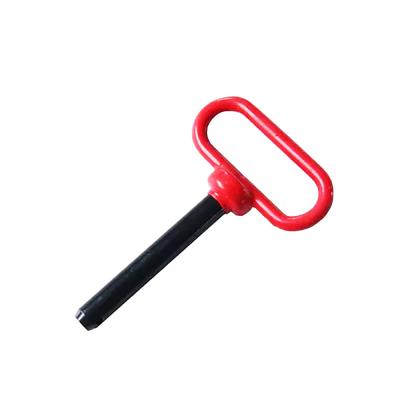 China Factory Price Carbon Steel Buckle Red Plastic Coated Handle Trailer Hitch Pin Main R Clip For Tractor for sale