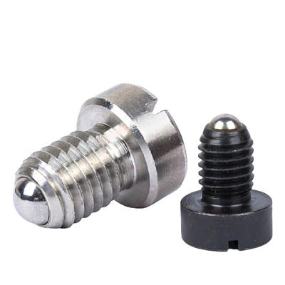 China Customized Stainless Steel Metric And Inch Silver And Black Slotted Round Head Ball Spring Plunger Pin for sale