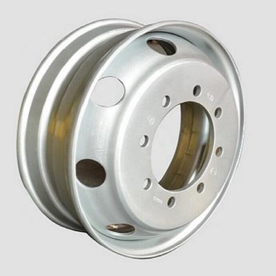 China Steel Wheel 22.5*6.75 For Truck Bus Trailer High Quality 8 Holes Silver Color for sale