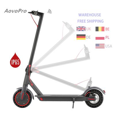 China EU warehouse 36V 10.5Ah scooter LED light AOVO pro elektro powerful adult foldable e-scooter LCD display screen lithium battery electric scooters for sale