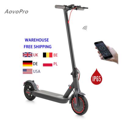 China LCD display screen + LED light top shipping direct sales 350w 8.5inch M365 free electric scooter AOVOPRO 365GB UK FROM Warehouse Factory LED for sale