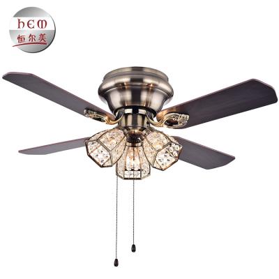 China Best Crystal Design Fancy Ceiling Fan Emergency Modern Rustic/Antique Ceiling Fan with Lights for sale