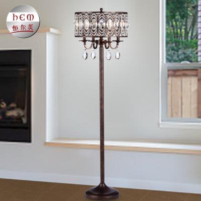 China Waterproof Decorative Lighting Designer Crystal Wooden Floor Lamp Vintage Retro Decoration Floor Light for sale