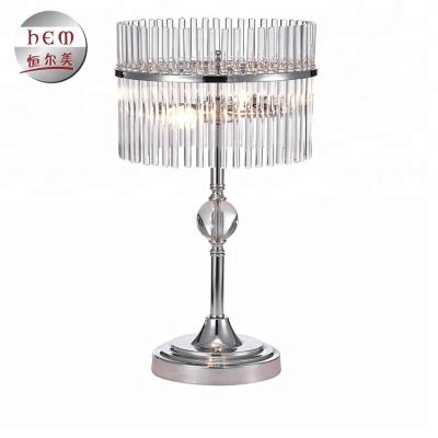 China Luxury modern crystal wrought iron decorative table lamps for home decor for sale