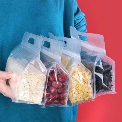 China New Eco-friendly Resealable Food Packaging Bag Seal Ziplock Thicken Plastic Transparent Portable Dried Fruit Snacks Storage Bags Portable Packaging Bag for sale