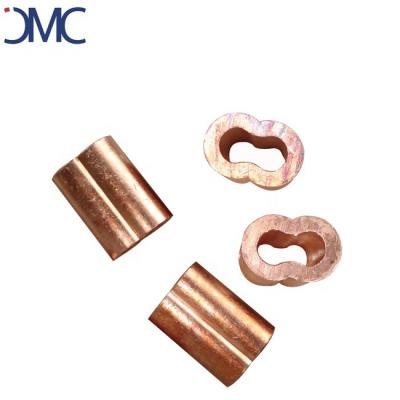 China Wire Rope Self Fit Color 8 Hourglass Wire Rope Copper Sleeve Copper Shaped Ferrule for sale