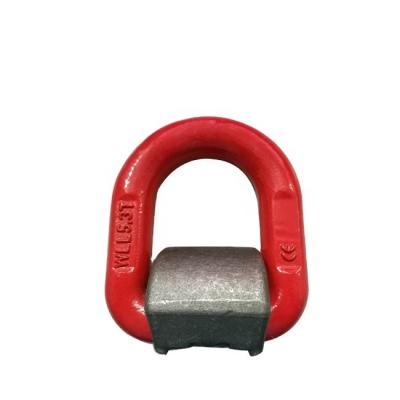 China Chain Fittings Drop Forged G80 Heavy Duty Alloy Steel Welded D Ring With Casing for sale