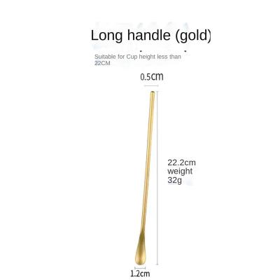 China Long Handle Teaspoon Spoon 304 Stainless Steel Dessert Honey Ice Cream Spoon Viable Mixing Rod for sale