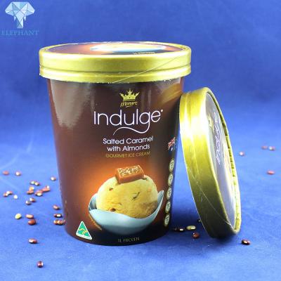 Cina imballaggio per alimenti congelato riciclabile della tazza di carta del gelato 16Oz in vendita