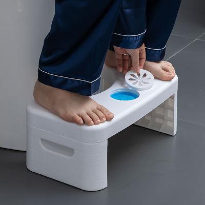 China Air Freshener Folding Toilet Stool With Fragrance Position Foldable Bathroom Poop Stoo for sale