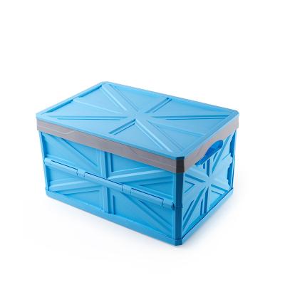 China 100% Recycled Large Storage Sustainable Plastic Folding Storage Box Universal Plastic Storage Box With Handle for sale