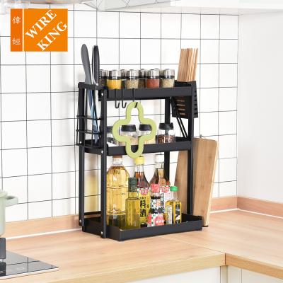 China Wholesale Sustainable Kitchen Multifunctional Folding Spice Rack With 3 Tiers for sale