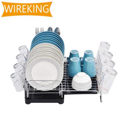 China Sustainable Expandable Dish Drying Rack Sink Drain Dish Draining Dish Rack Plastic Drainer For Kitchen Organizer for sale