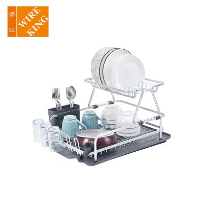 China Viable Wholesale Kitchen Organization Kitchen Racks And Racks Dish To Rack Aluminum Dish Drying Rack for sale