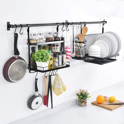 China Metal Viable Wholesale Household Kitchen Storage Rack Folding Rack Household Series Kitchen Utensil Hanger Hook Racks for sale