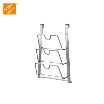 China Wholesale Metal Viable Rack Storage Kitchen Household Series Folding Racks Pot Pan Cover Rack for sale