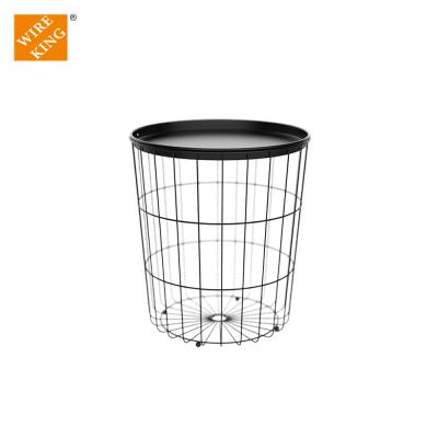 China Wholesale Viable Storage Around Metal Wire Coffee Table Sofa Side Table Basket Storage Hotel Office Home Use for sale