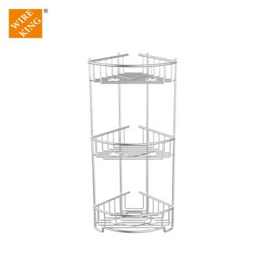 China Modern Wholesale Bathroom Organizers Aluminum Corner Shower Caddy Shower Shelf 3tiers Shower Shampoo Holder for sale