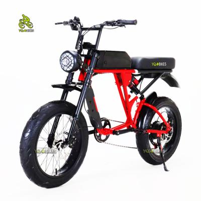 China New Aluminum Alloy Super Suspension 20inch Dual Tire Electric Scooter Motorcycle 500W 73 RX Red Powerful Luxury Electric Bike YQEBIKES Wholesale for sale